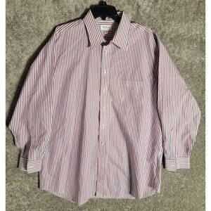 Paul Fredrick Men's Striped Dress Shirt Size 17.5/34
